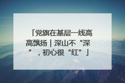 党旗在基层一线高高飘扬｜深山不“深”，初心很“红”