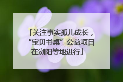 关注事实孤儿成长，“宝贝书桌”公益项目在浏阳等地进行