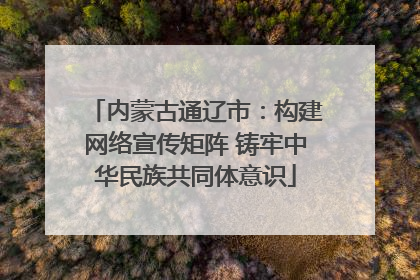 内蒙古通辽市：构建网络宣传矩阵 铸牢中华民族共同体意识