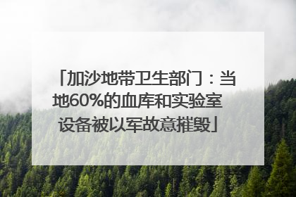 加沙地带卫生部门：当地60%的血库和实验室设备被以军故意摧毁