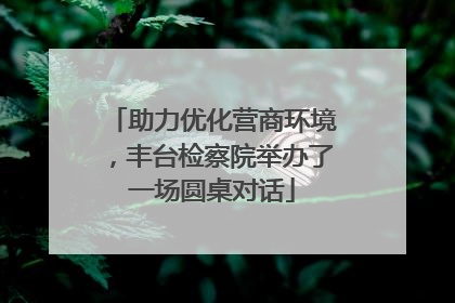 助力优化营商环境，丰台检察院举办了一场圆桌对话