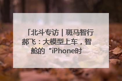 北斗专访｜斑马智行郝飞：大模型上车，智舱的“iPhone时刻”何时到来