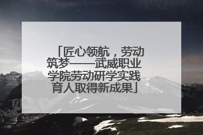 匠心领航，劳动筑梦——武威职业学院劳动研学实践育人取得新成果