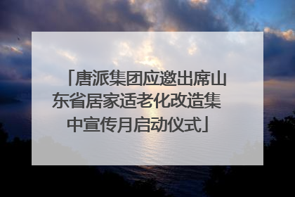 唐派集团应邀出席山东省居家适老化改造集中宣传月启动仪式