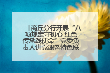 商丘分行开展“八项规定守初心 红色传承践使命”党委负责人讲党课暨特色联合党建活动