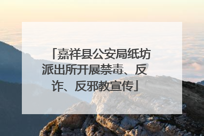 嘉祥县公安局纸坊派出所开展禁毒、反诈、反邪教宣传