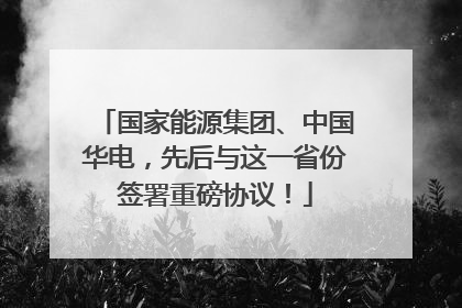 国家能源集团、中国华电，先后与这一省份签署重磅协议！
