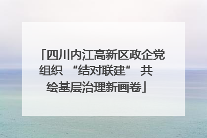四川内江高新区政企党组织 “结对联建” 共绘基层治理新画卷