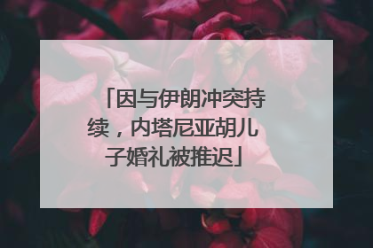 因与伊朗冲突持续，内塔尼亚胡儿子婚礼被推迟