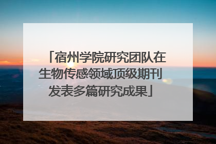 宿州学院研究团队在生物传感领域顶级期刊发表多篇研究成果
