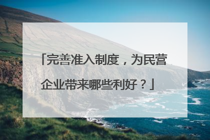 完善准入制度，为民营企业带来哪些利好？