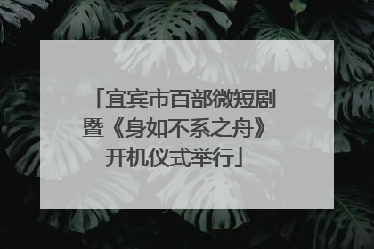 宜宾市百部微短剧暨《身如不系之舟》开机仪式举行