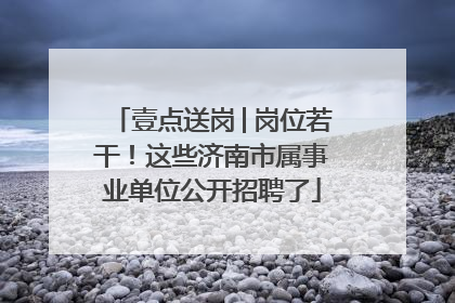 壹点送岗│岗位若干！这些济南市属事业单位公开招聘了