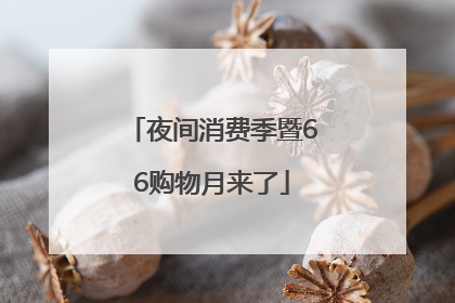 夜间消费季暨66购物月来了