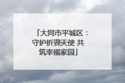 大同市平城区：守护折翼天使 共筑幸福家园