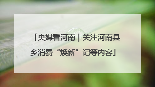 央媒看河南｜关注河南县乡消费“焕新”记等内容