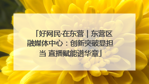 好网民·在东营｜东营区融媒体中心：创新突破显担当 直播赋能谱华章