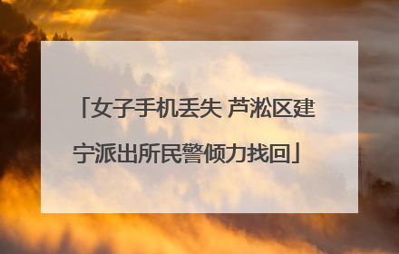 女子手机丢失 芦淞区建宁派出所民警倾力找回
