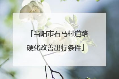 当阳市石马村道路硬化改善出行条件