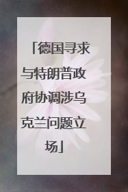 德国寻求与特朗普政府协调涉乌克兰问题立场