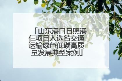山东港口日照港仨项目入选省交通运输绿色低碳高质量发展典型案例