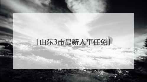 山东3市最新人事任免