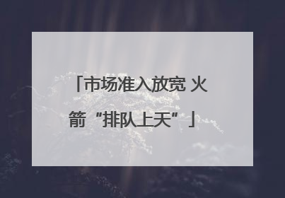 市场准入放宽 火箭“排队上天”
