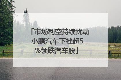 市场利空持续扰动 小鹏汽车下挫超5%领跌汽车股