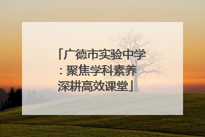 广德市实验中学：聚焦学科素养 深耕高效课堂