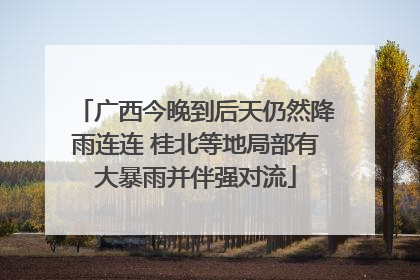 广西今晚到后天仍然降雨连连 桂北等地局部有大暴雨并伴强对流
