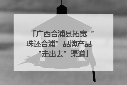 广西合浦县拓宽“珠还合浦”品牌产品“走出去”渠道