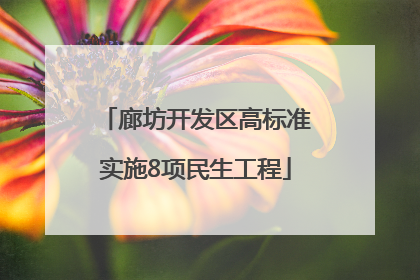 廊坊开发区高标准实施8项民生工程