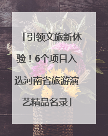 引领文旅新体验！6个项目入选河南省旅游演艺精品名录