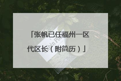 张帆已任福州一区代区长（附简历）