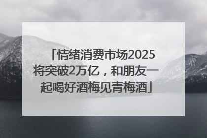 情绪消费市场2025将突破2万亿，和朋友一起喝好酒梅见青梅酒