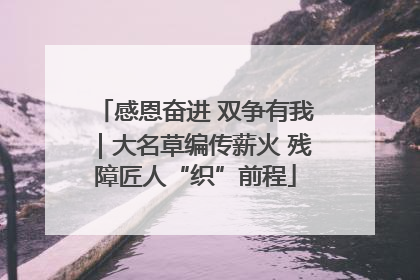 感恩奋进 双争有我｜大名草编传薪火 残障匠人“织”前程