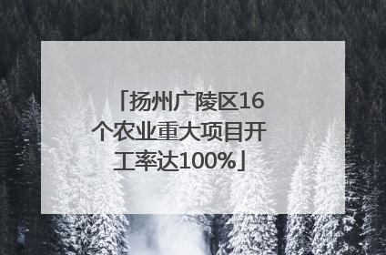 扬州广陵区16个农业重大项目开工率达100%
