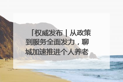 权威发布｜从政策到服务全面发力，聊城加速推进个人养老金制度落地