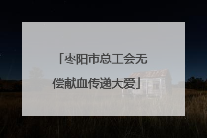 枣阳市总工会无偿献血传递大爱