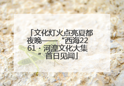 文化灯火点亮夏都夜晚——“西海2261・河湟文化大集”首日见闻
