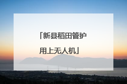 新县稻田管护用上无人机