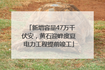 新增容量47万千伏安，黄石迎峰度夏电力工程提前竣工
