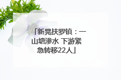新晃扶罗镇：一山塘渗水 下游紧急转移22人