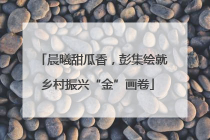 晨曦甜瓜香，彭集绘就乡村振兴“金”画卷