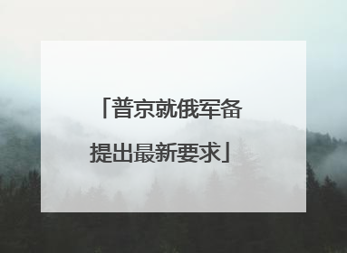 普京就俄军备提出最新要求