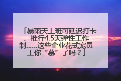暴雨天上班可延迟打卡、推行4.5天弹性工作制……这些企业花式宠员工你“慕”了吗？