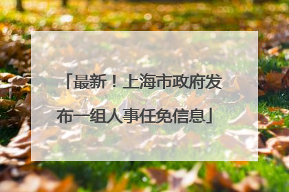 最新！上海市政府发布一组人事任免信息