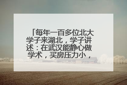 每年一百多位北大学子来湖北，学子讲述：在武汉能静心做学术，买房压力小，创业成本低