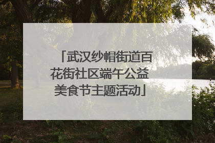 武汉纱帽街道百花街社区端午公益美食节主题活动