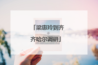 梁惠玲到齐齐哈尔调研
